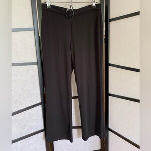 Sigrid Olsen Black Dress Pants ~ Faux Belt ~ Pull On ~ Elastic Waist ~ Size S